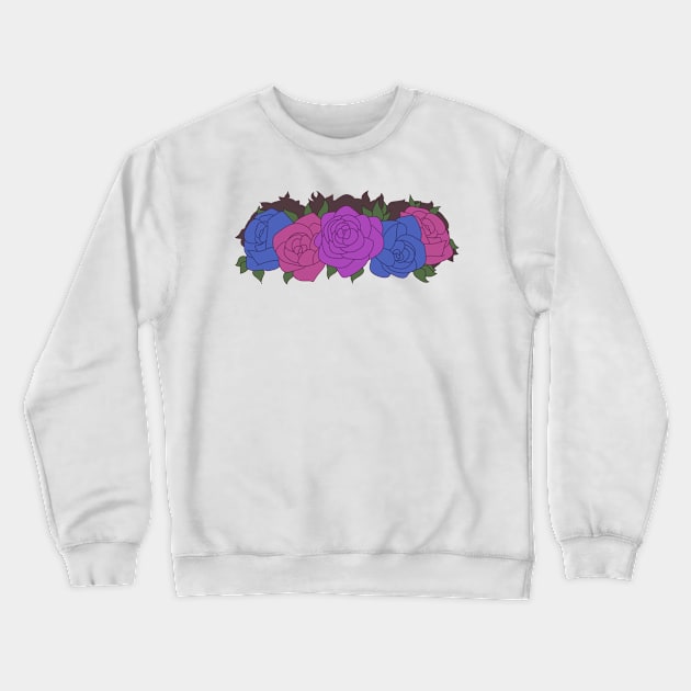 Bisexual Pride Flower Crown Crewneck Sweatshirt by celestialuka